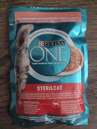 Purina ONE Sterilcat s lososem a mrkví, pro kastrované, kapsička, 85 g