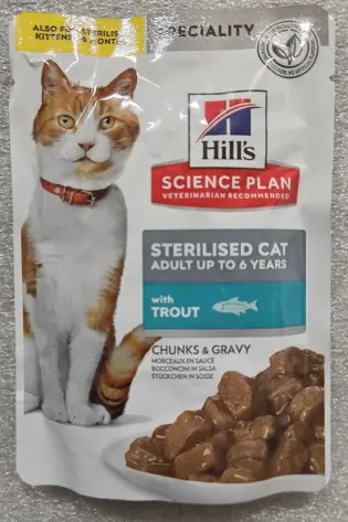 Hill's Science Plan Sterilised Cat s pstruhem, pro kastrované, kapsička, 85 g