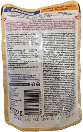Dein Bestes Naturverliebt Flexitarisch mit Huhn in Gelee, kuřecí v želé, 60 % masa, kapsička, 100 g