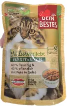 Dein Bestes Naturverliebt Flexitarisch mit Pute in Gelee, krůtí v želé, 60 % masa, kapsička, 100 g