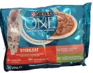Purina ONE Sterilcat s lososem a mrkví a s krůtou a zelenými fazolkami, pro kastrované, kapsičky, 4× 85 g