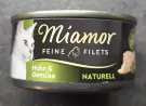 Miamor Feine Filets Naturell Huhn & Gemüse, kuře se zeleninou ve filetech, konzerva, 80 g