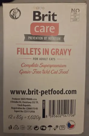 Brit Care Cat Flavour Box Fillets in Gravy, filety v omáčce, kapsičky, 12× 85 g